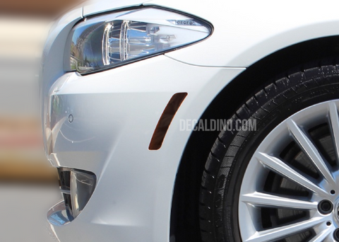 Fits 2014 - 2016 BMW F10 5 Series Front Reflector Overlay Tint / Decals