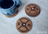 Wooden Weight Plate Coaster Set
