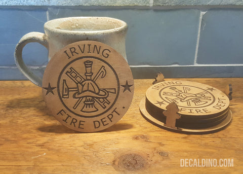 Fireman Coaster Set - Fire Dept Gift