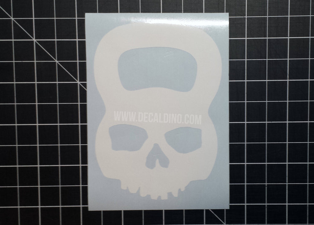 KettleBell Crossfit Skull Decal Sticker - wod pood iron lift fitness